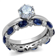 Load image into Gallery viewer, TK2175 - High polished (no plating) Stainless Steel Ring with AAA Grade CZ  in Clear