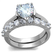 Load image into Gallery viewer, TK2176 - High polished (no plating) Stainless Steel Ring with AAA Grade CZ  in Clear