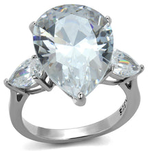 Load image into Gallery viewer, TK2256 - High polished (no plating) Stainless Steel Ring with AAA Grade CZ  in Clear