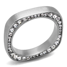 Load image into Gallery viewer, TK2261 - High polished (no plating) Stainless Steel Ring with Top Grade Crystal  in Clear