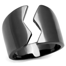 Load image into Gallery viewer, TK2268 - IP Light Black  (IP Gun) Stainless Steel Ring with No Stone