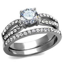 Load image into Gallery viewer, TK2292 - High polished (no plating) Stainless Steel Ring with AAA Grade CZ  in Clear