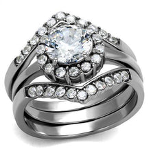 Load image into Gallery viewer, TK2297 - High polished (no plating) Stainless Steel Ring with AAA Grade CZ  in Clear