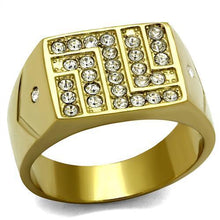 Load image into Gallery viewer, TK2311 - IP Gold(Ion Plating) Stainless Steel Ring with Top Grade Crystal  in Clear