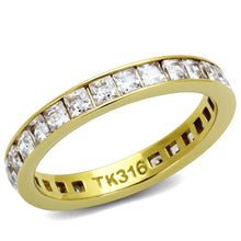 Load image into Gallery viewer, TK2344G - IP Gold(Ion Plating) Stainless Steel Ring with AAA Grade CZ  in Clear