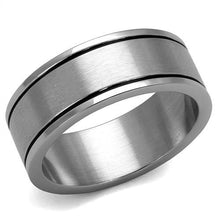 Load image into Gallery viewer, TK2389 - High polished (no plating) Stainless Steel Ring with Epoxy  in Jet