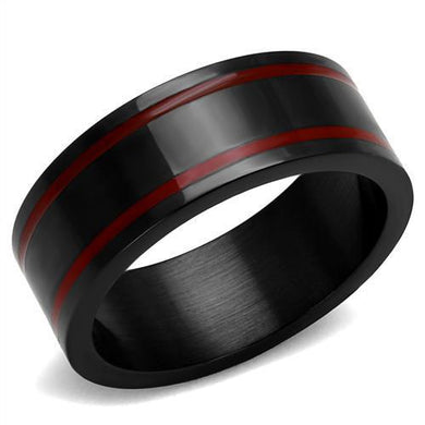 TK2407 - IP Black(Ion Plating) Stainless Steel Ring with Epoxy  in Siam