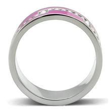 Load image into Gallery viewer, TK244 - High polished (no plating) Stainless Steel Ring with Top Grade Crystal  in Clear