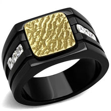 Load image into Gallery viewer, TK2519 - Two-Tone IP Gold (Ion Plating) Stainless Steel Ring with AAA Grade CZ  in Clear