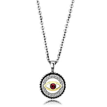 Load image into Gallery viewer, TK2527 - Two-Tone IP Gold (Ion Plating) Stainless Steel Chain Pendant with Top Grade Crystal  in Garnet