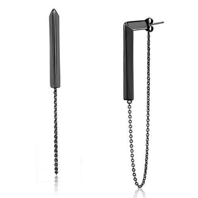 TK2535 - IP Light Black  (IP Gun) Stainless Steel Earrings with No Stone