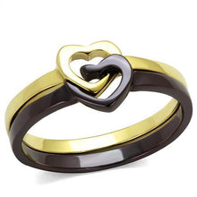 Load image into Gallery viewer, LOTK2548 - IP Gold &amp; IP Dark Brown (IP coffee) Stainless Steel Ring with No Stone