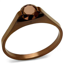 Load image into Gallery viewer, TK2592 - IP Coffee light Stainless Steel Ring with AAA Grade CZ  in Light Coffee