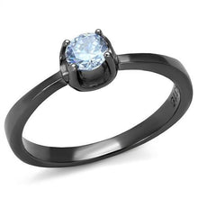 Load image into Gallery viewer, TK2609 - IP Light Black  (IP Gun) Stainless Steel Ring with AAA Grade CZ  in Light Amethyst