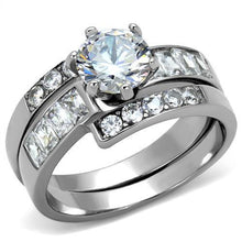 Load image into Gallery viewer, TK2616 - No Plating Stainless Steel Ring with AAA Grade CZ  in Clear