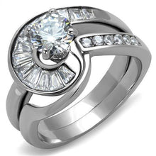 Load image into Gallery viewer, TK2617 - No Plating Stainless Steel Ring with AAA Grade CZ  in Clear