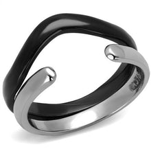 Load image into Gallery viewer, TK2618 - Two-Tone IP Black (Ion Plating) Stainless Steel Ring with No Stone