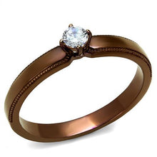 Load image into Gallery viewer, TK2621 - IP Coffee light Stainless Steel Ring with AAA Grade CZ  in Clear