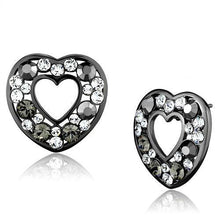 Load image into Gallery viewer, TK2627 - IP Light Black  (IP Gun) Stainless Steel Earrings with Top Grade Crystal  in Multi Color