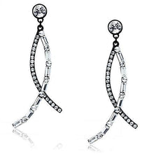 Load image into Gallery viewer, TK2635 - IP Light Black  (IP Gun) Stainless Steel Earrings with Top Grade Crystal  in Clear