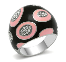 Load image into Gallery viewer, TK263 - High polished (no plating) Stainless Steel Ring with Top Grade Crystal  in Clear