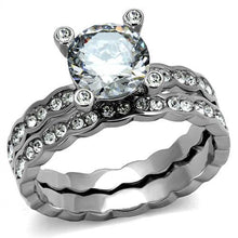 Load image into Gallery viewer, TK2659 - High polished (no plating) Stainless Steel Ring with AAA Grade CZ  in Clear