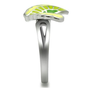 TK267 - High polished (no plating) Stainless Steel Ring with Epoxy  in No Stone