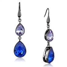 Load image into Gallery viewer, TK2706 - IP Light Black  (IP Gun) Stainless Steel Earrings with Top Grade Crystal  in Multi Color