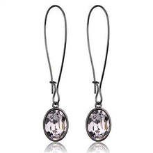 Load image into Gallery viewer, TK2719 - IP Light Black  (IP Gun) Stainless Steel Earrings with Top Grade Crystal  in Light Peach