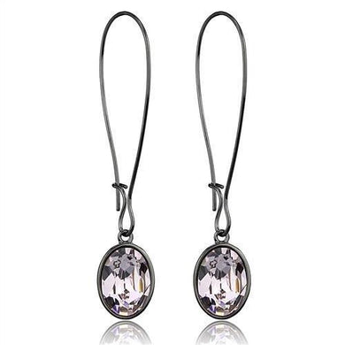 TK2719 - IP Light Black  (IP Gun) Stainless Steel Earrings with Top Grade Crystal  in Light Peach