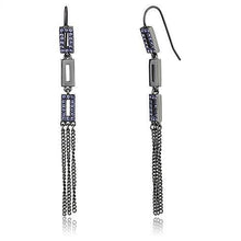 Load image into Gallery viewer, TK2722 - IP Light Black  (IP Gun) Stainless Steel Earrings with Top Grade Crystal  in Tanzanite