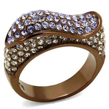 Load image into Gallery viewer, TK2754 - IP Coffee light Stainless Steel Ring with Top Grade Crystal  in Multi Color