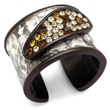 Load image into Gallery viewer, TK2781 - IP Dark Brown (IP coffee) Stainless Steel Ring with Top Grade Crystal  in Multi Color