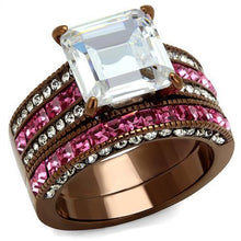 Load image into Gallery viewer, TK2782 - IP Coffee light Stainless Steel Ring with AAA Grade CZ  in Clear