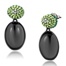 Load image into Gallery viewer, TK2786 - IP Black(Ion Plating) Stainless Steel Earrings with Top Grade Crystal  in Multi Color