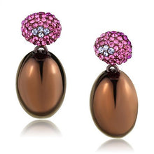 Load image into Gallery viewer, TK2787 - IP Coffee light Stainless Steel Earrings with Top Grade Crystal  in Multi Color