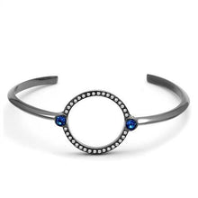 Load image into Gallery viewer, TK2792 - IP Light Black  (IP Gun) Stainless Steel Bangle with Top Grade Crystal  in Capri Blue