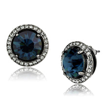 Load image into Gallery viewer, TK2820 - IP Light Black  (IP Gun) Stainless Steel Earrings with Top Grade Crystal  in Montana