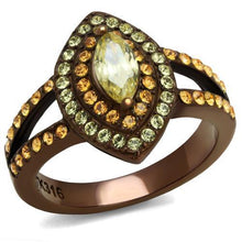 Load image into Gallery viewer, TK2838 - IP Coffee light Stainless Steel Ring with AAA Grade CZ  in Citrine Yellow