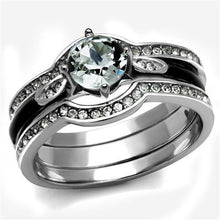 Load image into Gallery viewer, TK2843 - High polished (no plating) Stainless Steel Ring with Top Grade Crystal  in Clear