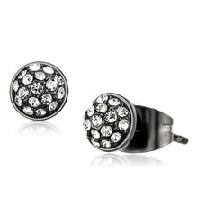 Load image into Gallery viewer, TK2854 - IP Light Black  (IP Gun) Stainless Steel Earrings with Top Grade Crystal  in Clear