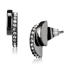 Load image into Gallery viewer, TK2855 - IP Light Black  (IP Gun) Stainless Steel Earrings with Top Grade Crystal  in Clear