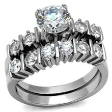 Load image into Gallery viewer, TK2869 - High polished (no plating) Stainless Steel Ring with AAA Grade CZ  in Clear