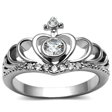 Load image into Gallery viewer, TK2870 - High polished (no plating) Stainless Steel Ring with AAA Grade CZ  in Clear