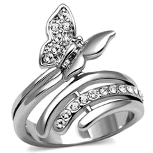 Load image into Gallery viewer, TK2875 - High polished (no plating) Stainless Steel Ring with AAA Grade CZ  in Clear