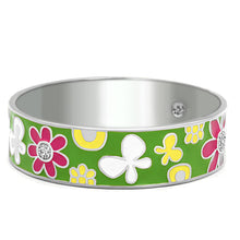 Load image into Gallery viewer, TK287 - High polished (no plating) Stainless Steel Bangle with Epoxy  in Multi Color