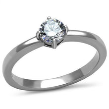 Load image into Gallery viewer, TK2903 - High polished (no plating) Stainless Steel Ring with AAA Grade CZ  in Clear