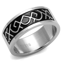 Load image into Gallery viewer, TK2921 - High polished (no plating) Stainless Steel Ring with Epoxy  in Jet