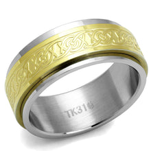 Load image into Gallery viewer, TK2939 - Two-Tone IP Gold (Ion Plating) Stainless Steel Ring with No Stone