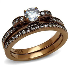 Load image into Gallery viewer, TK2955 - IP Coffee light Stainless Steel Ring with AAA Grade CZ  in Clear